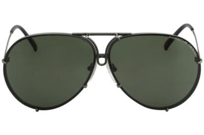 Pre-owned Porsche Design P8478 P'8478 C Matte Gray Pilot Sunglasses 69mm W/extra Lenses In Green