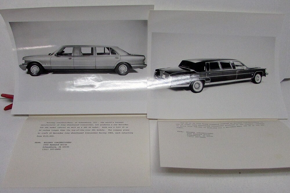 1984 Moloney Coachbuilders Press Kit Media Release Custom Limo Lincoln Cadillac