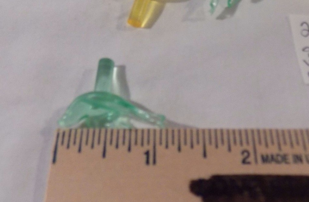 25 Ceramic Christmas Tree Green Yellow & Clear Color DOVES Plastic Light Bulbs