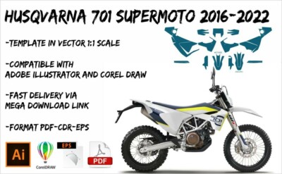 HUSQVARNA 701 Supermoto 2016-2022 template vector 1/1 EPS PDF CDR format