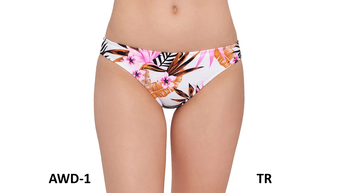 Salt + Cove High Waist Lace Sides Bikini Bottoms, Tropical Natural, Small