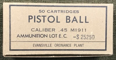 M1911 .45 ACP WWII NEW REPLICA 50 ROUND AMMO BOXES (SET A) - FA, EC & WRA LABELS