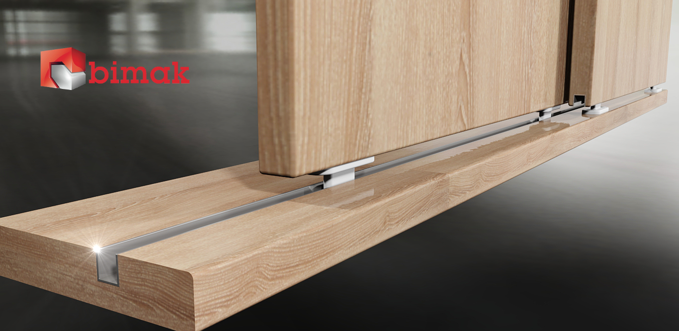 BIMAK FORMA TOP HANG SLIDING WARDROBE DOOR GEAR TRACK KIT SET 1500MM TO