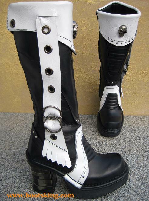 NEW ROCK BOOTS ROCK BOOTS GUADELOUPE SCHWARZ WEISS DAMENSTIEFEL HIGH HEELS GRÖSSE 36 - 41