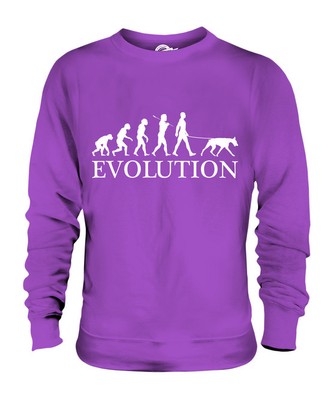 DOBERMANN EVOLUTION DES MENSCHEN UND HUND UNISEX PULLOVER PULLI HERREN DAMEN