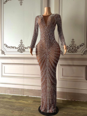 White hotsell dress rhinestones
