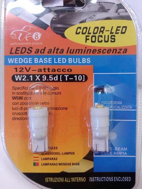 COPPIA LAMPADINE LUCI POSIZIONE AUTO TUNING 12V LED LIGHT BULB 20000 ORE BIANCA