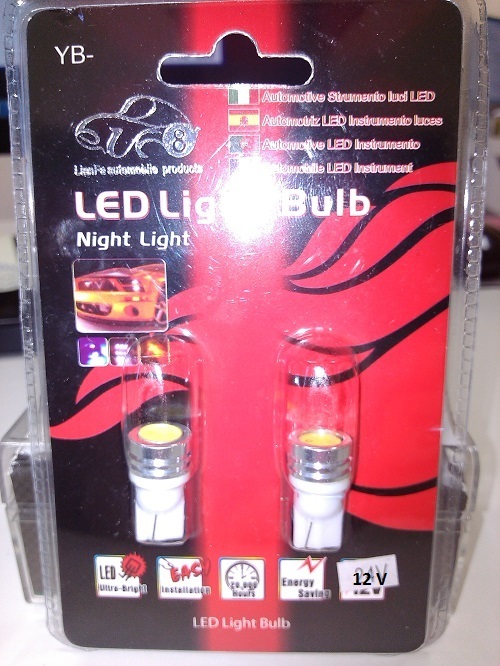 COPPIA LAMPADINE LUCI POSIZIONE AUTO TUNING 12V LED LIGHT BULB 20000 ORE BIANCA