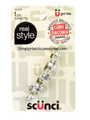 Scunci Cubic Zirconia Princess Hair Barrette 1 pcs 33450