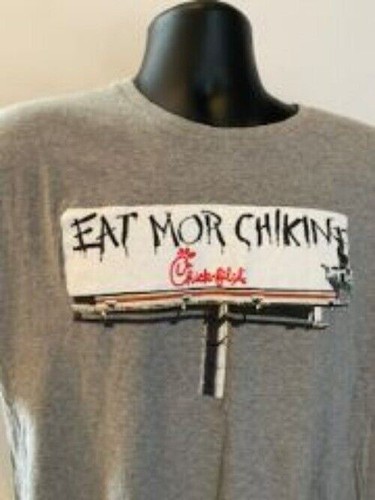 Chick-fil-a T-Shirt Eat More Chikin pre owned Large | eBay