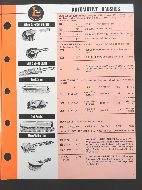 1978 Vintage LAITNER BRUSH CO - "Automotive Brushes" Jobbers 16 pg Catalog 