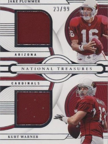 2022 Panini National Treasures Jake Plummer Kurt Warner #GCM-ARI