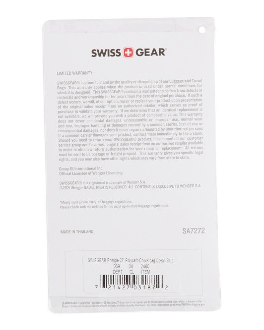 SWISS GEAR 24in Black Striped Logo Expandable Hardcase 8 Wheel Spinner Free Ship
