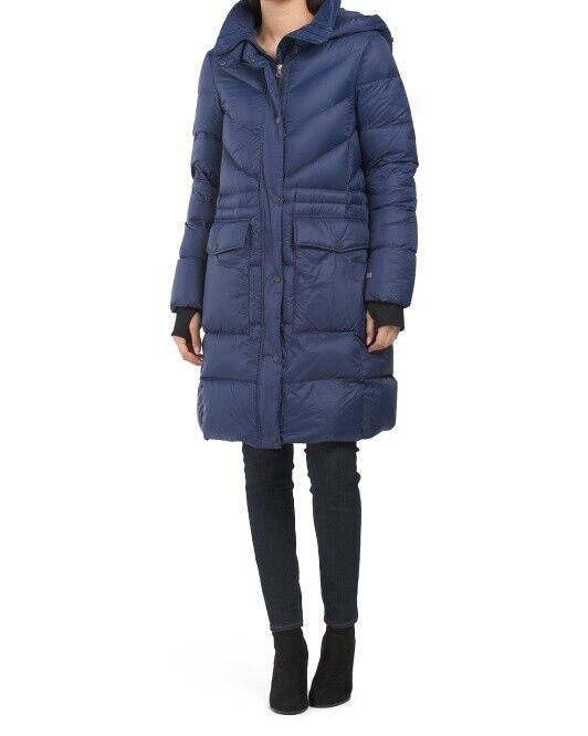 Pre-owned Soia & Kyo Women's Breanna Lapis (blue) Down Puffer Coat Size Xl $525