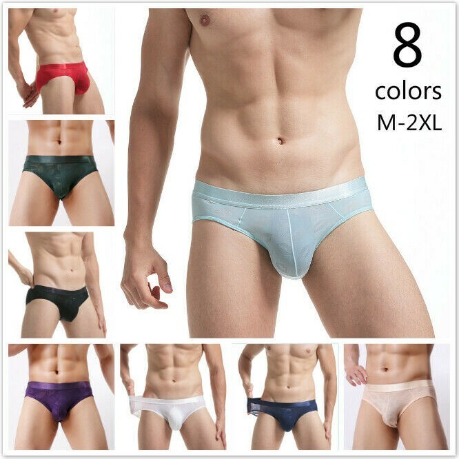 Herren Eis Seide Unterhose Spitzenunterwäsche Hüfthose Slip Dünn Durchsichtig