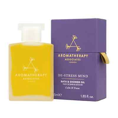 NIB Aromatherapy Associates De-Stress Mind Bath & Shower Oil 55ml Calm & Focus