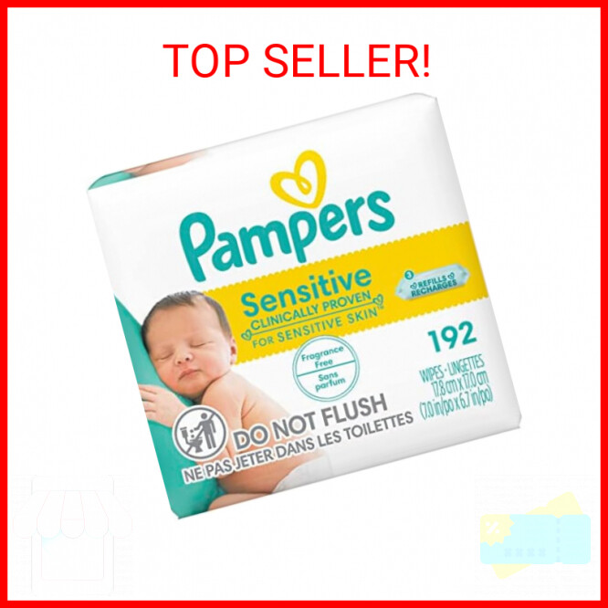Baby Wipes Refill, 192 Count - Pampers Sensitive Water Based