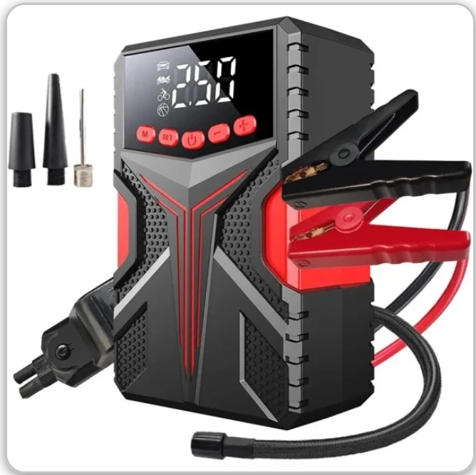4-in-1 Auto-Starthilfegerät Luftkompressor Powerbank LED-Licht 2000A