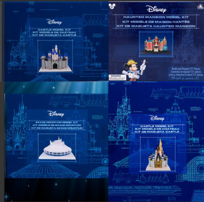 Disney Parks 4 Pack Model Kit Build & Display  Lot - Brand New
