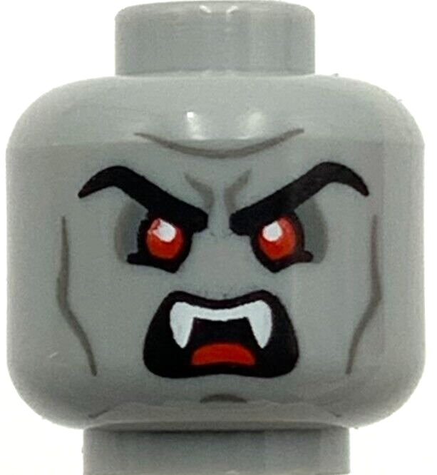Lego New Light Bluish Gray Minifigure Head Dual Sided Red
