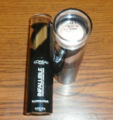 2 LOREAL INFALLIBLE LONGWEAR SHAPING STICK HIGHLIGHTERS 41 SLAY IN ROSE 0.3oz EA