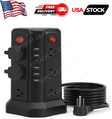 Surge Protector Power Protector Power Strip10FT Extension Cord w. 12 AC Multiple