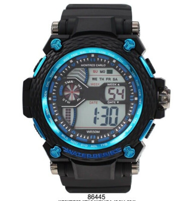 Men's Multi Functional Digital Display Montres Carlo Wrist Watch