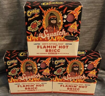 Lot of 3 - Dr. Squatch Flamin  Hot Bricc Soap Bars- LIMITED EDITION - Brand New