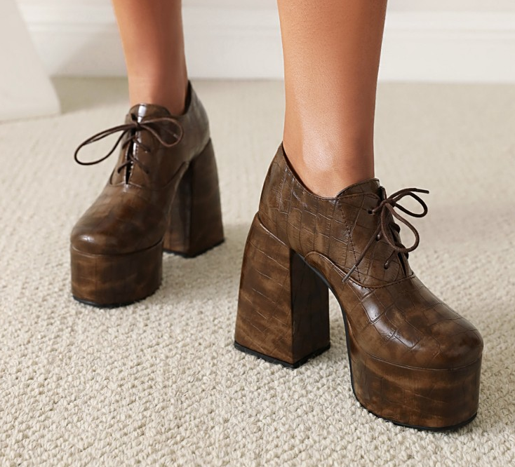靴 vintage square toe leather shoes 5CM High Heel Square Toe Leather Shoes Mens Genuine Leather