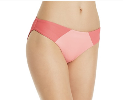 Peixoto Women's Issa Hipster Ribbed Swim Bikini Swim Bottom Size L Flamingo Pink