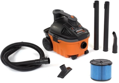 RIDGID Shop Vac 4 Gallon Wet Dry Vacuum 5.0 Peak HP Portable Locking Hose Filter