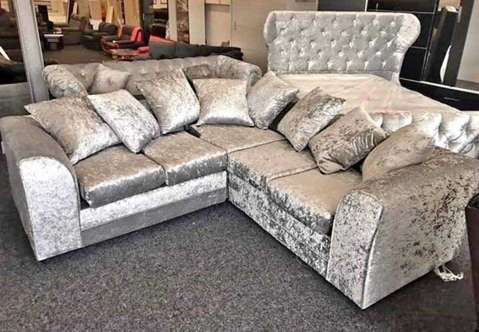 BRAND☺️NEW SOFA LIVERPOOL CRUSH VELVET CORNER OR 3+2 SEATER SOFA SET