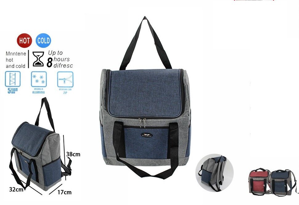 Borsa Zaino Termico Frigo Caldo Freddo Viaggi Mare 33x17x38cm dfh