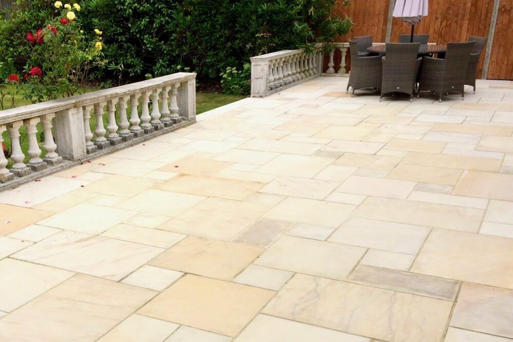 Indian sandstone smooth paving patio slab pack 20 sqm in Temple
