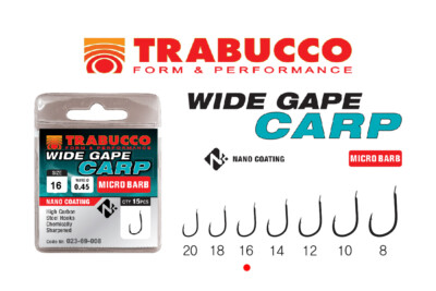 AMI TRABUCCO WIDE GAPE MICRO BARB SIZE 16x MAIS BIGATTINO CARPA 2 CONF. 15 PZ