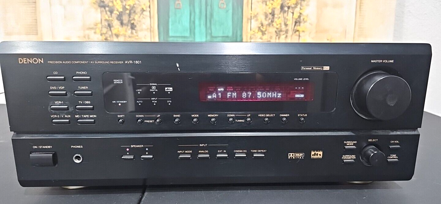 【美品】DENON デノン AVアンプ AVサラウンド AVR-1801 元箱付 Denon AVR-1801 AV Surround Stereo Receiver Phono Input AM/FM