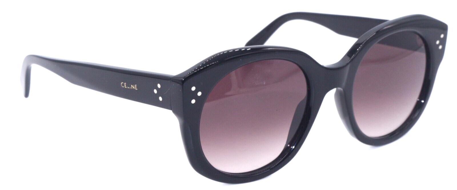 Pre-owned Celine Paris Cl 40186i 01z Polishd Black/grey Gradient Lens Sunglasses 53-22 In Gray