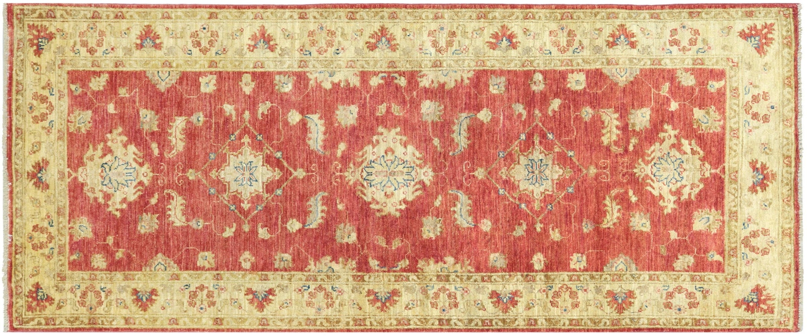 Achat Tapis Afghan Chobi Ziegler 295x203 Noué Main 200x300 Beige Orientalisch Kurzflor 115213