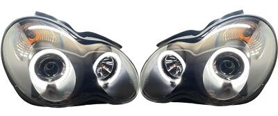 LHD Scheinwerfer Projektor Paar Angel Eyes Klar Black für Mercedes W203 2000-07
