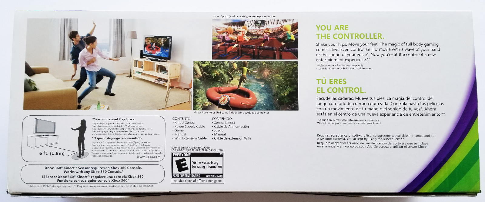 Kinect Sensor for XBox 360 Microsoft With Kinect Adventures Game Factory Sealed