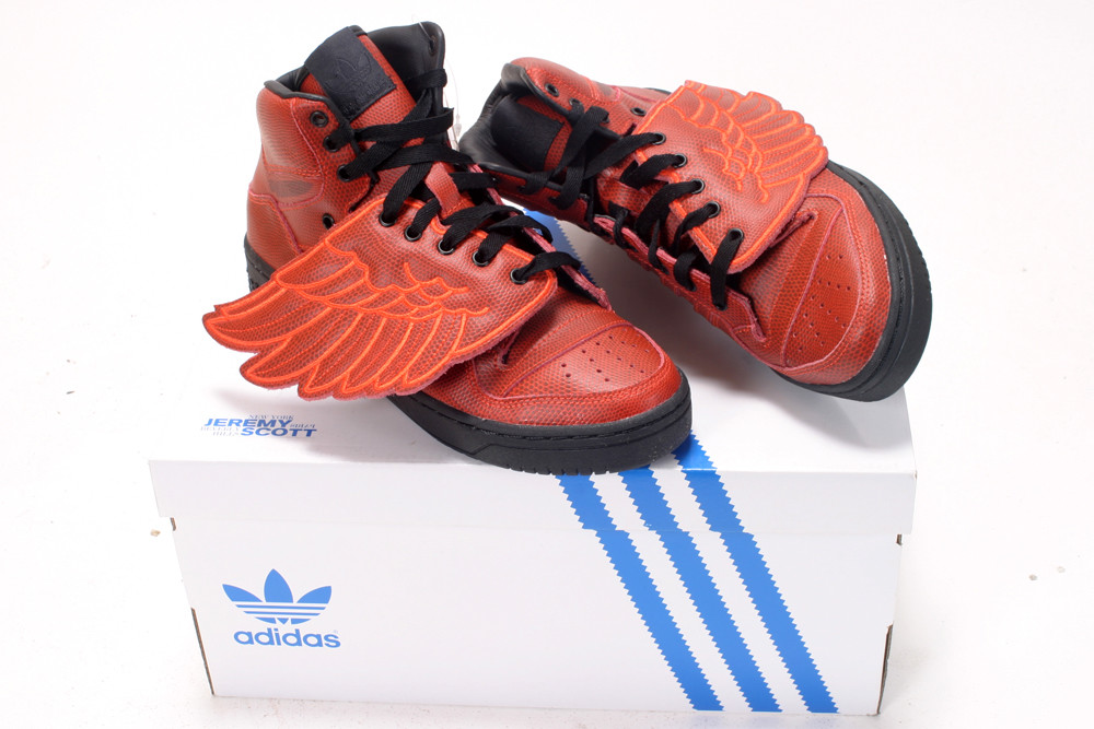 ADIDAS BY JEREMY SCOTT JS WINGS BBALL TRAINERS RED NEW
