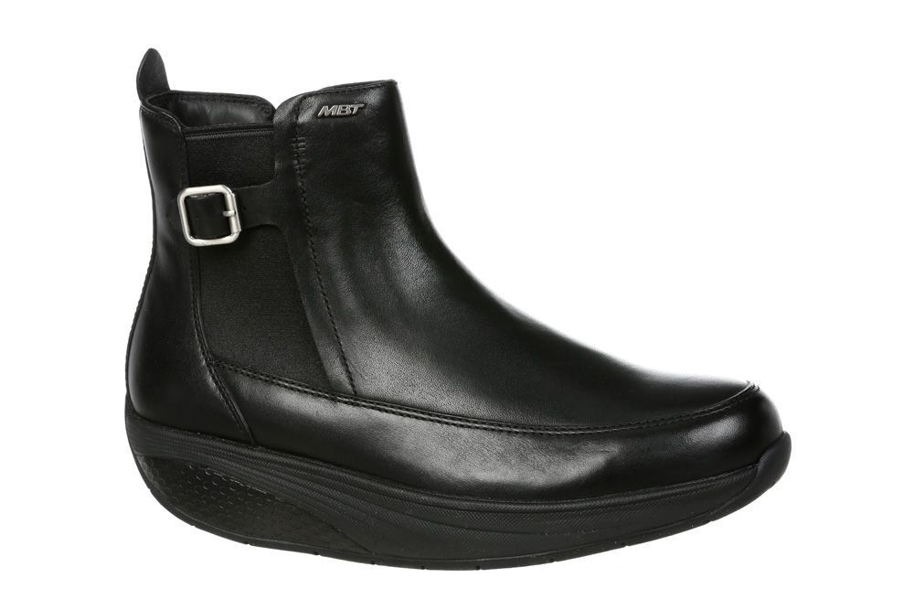 Pre-owned Mbt Chelsea Women's Ankle Boot With Side Zipper(soft Nappa Leather, Vibram Sole) In Black
