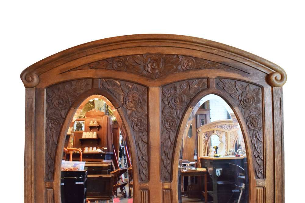 Antique Architectural Salvage Original Gorgeous Victorian Oak Frame With Mirror