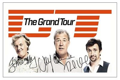 THE GRAND TOUR JEREMY CLARKSON HAMMOND JAMES MAY SIGNED PHOTO PRINT AUTOGRAPH
