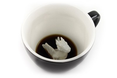 Dragon Ceramic Cup 11 Ounce Black - Hidden Animal Inside - Holiday and Birthd...