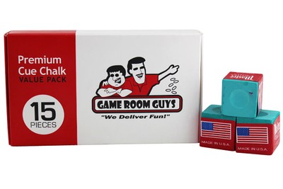 Game Room Guys Premium Pool Cue Chalk for Billiards & Snooker Green 15 Piece
