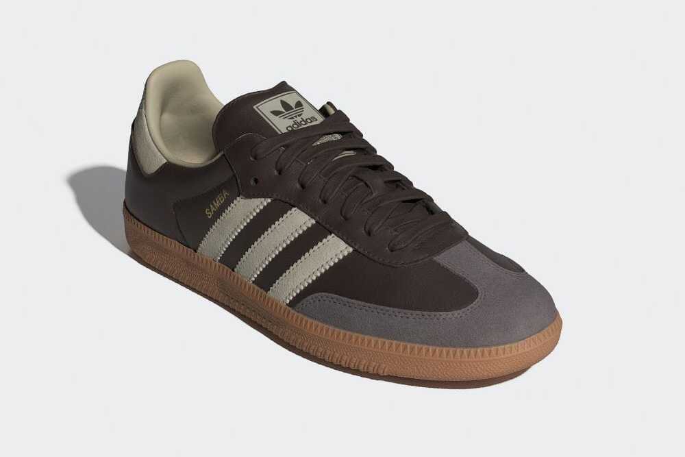 ★★Adairs★★ Samba OG Brown ID1481 ID1481 adidas Originals Samba OG Brown Putty Grey Gold