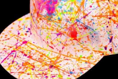 Custom splatter paint black light neon retro style trucker hat baseball cap 