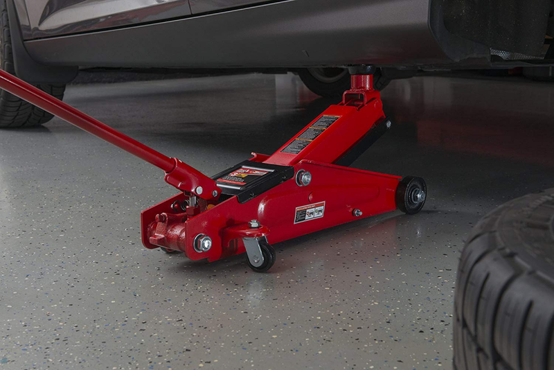 Torin Big Red Hydraulic Trolley Floor Jack: SUV/Extended Height, 3 Ton Capacity