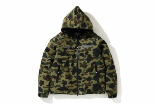 Pre-owned A Bathing Ape Men's Hooded Down Jacket Gore-tex Fabric 1st Camo Pattern Japan In Green